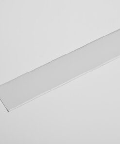 Close-up of an M6 White Wall Angle with a 45-degree bend, against a white background.