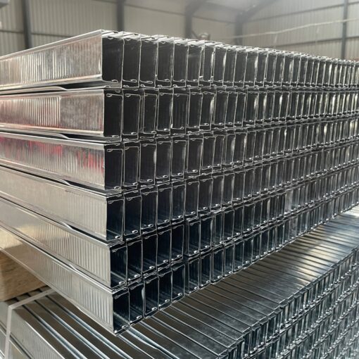Stack of steel brandering profiles in different lengths